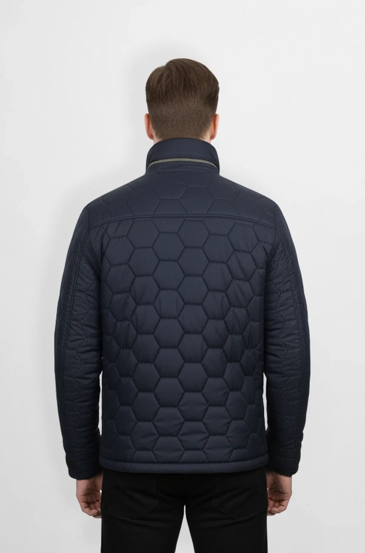 Navy Blue Quilted Puffer Jacket