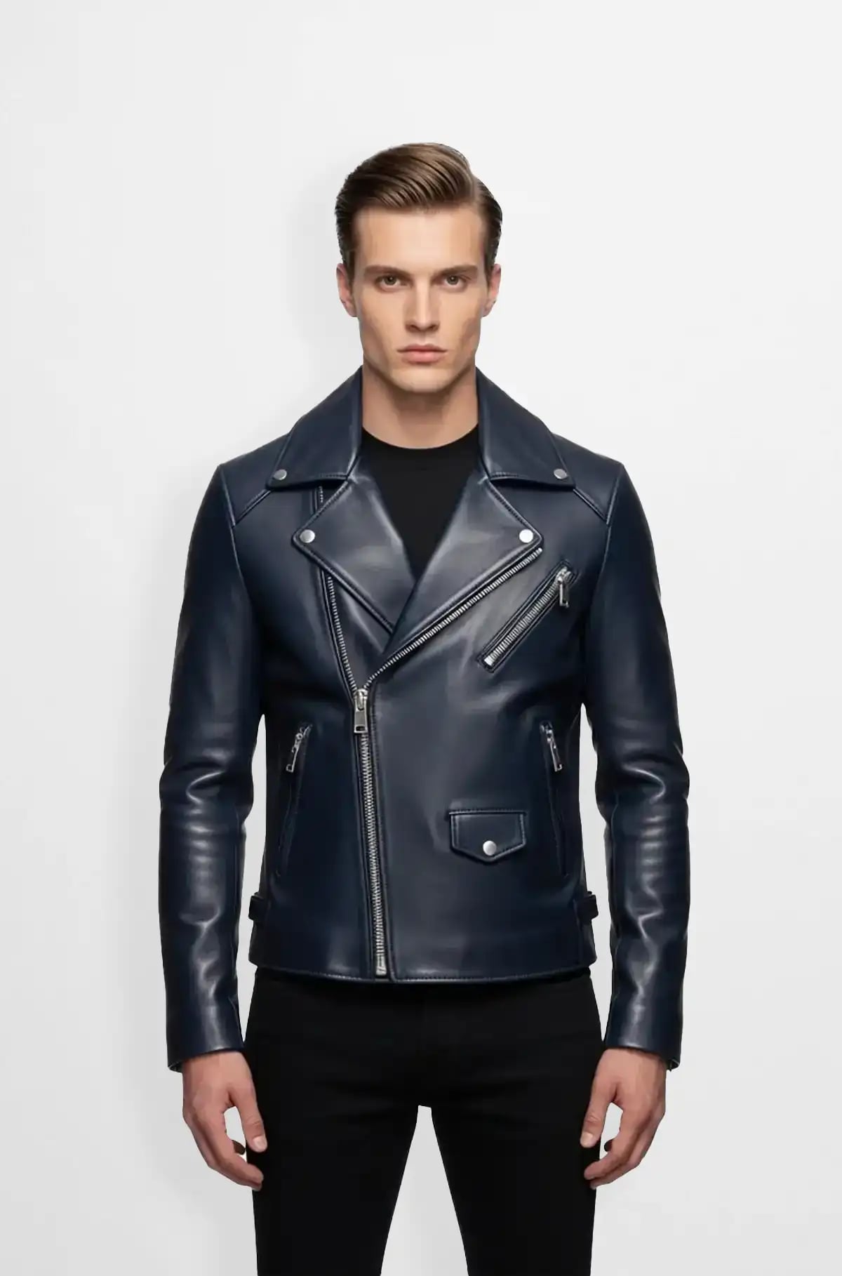 Navy Street Rider Biker Jacket