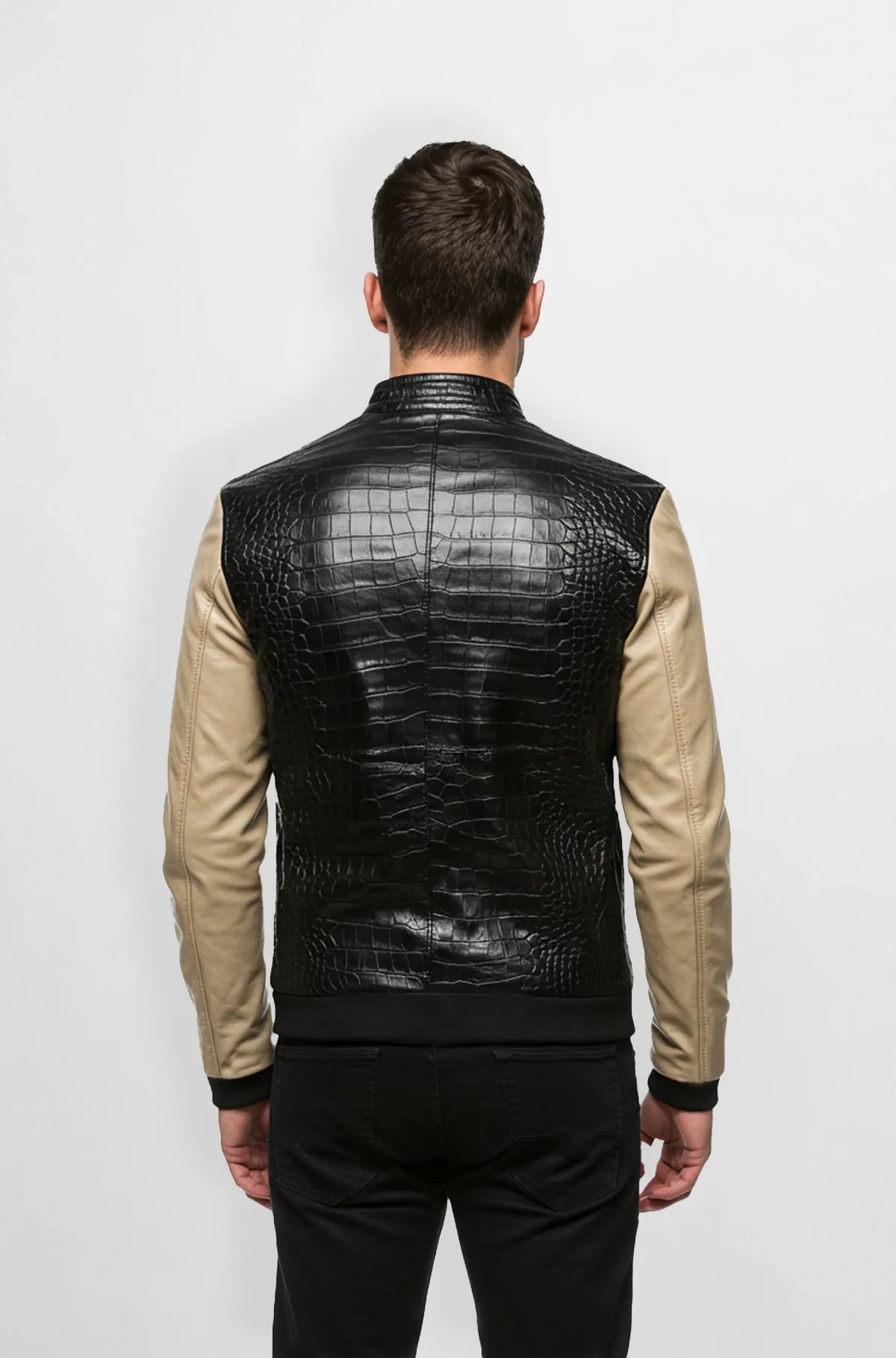 NoirEdge Crocodile Bomber Jacket