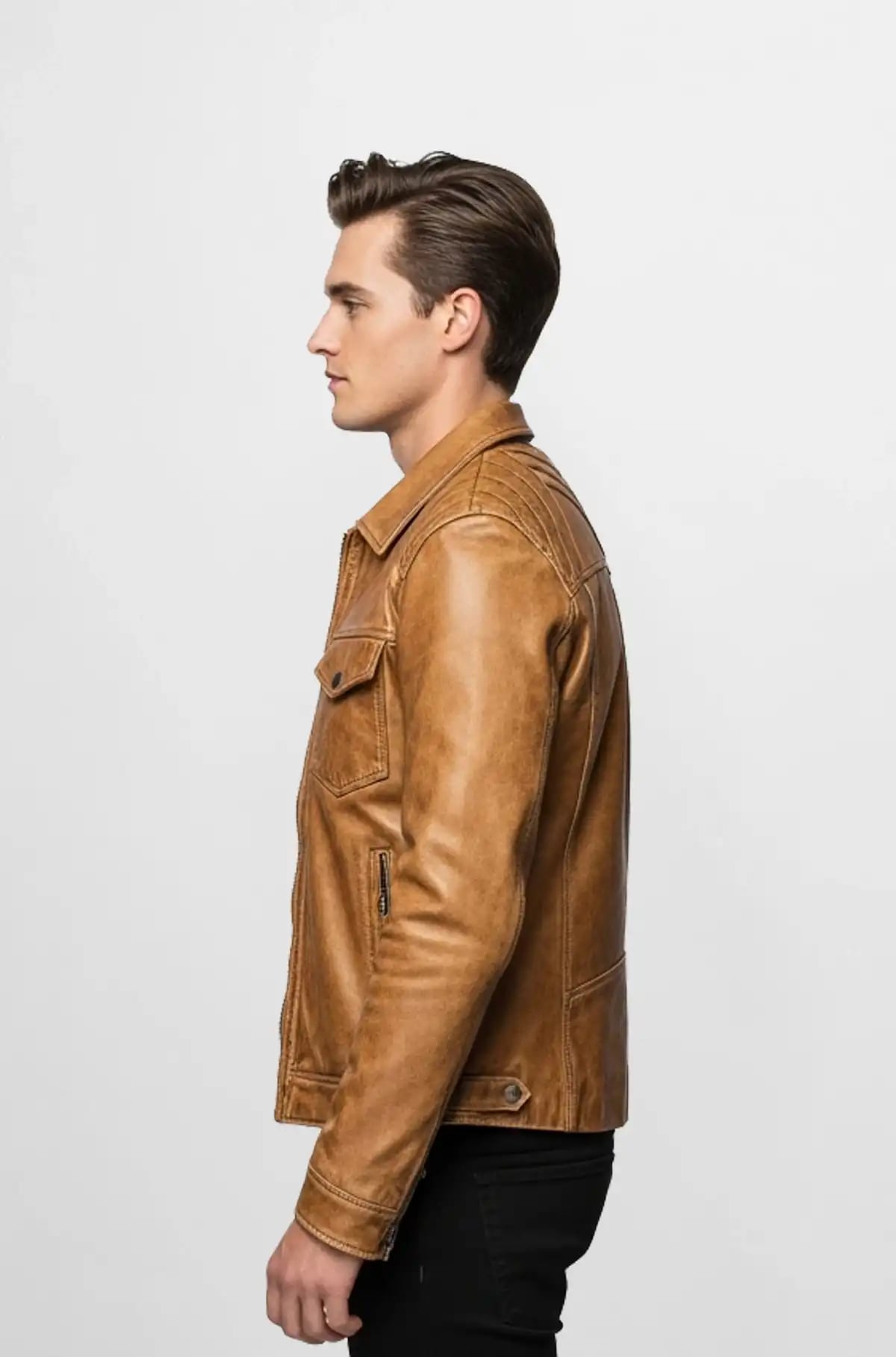 Premium Brown Racer Leather Jacket