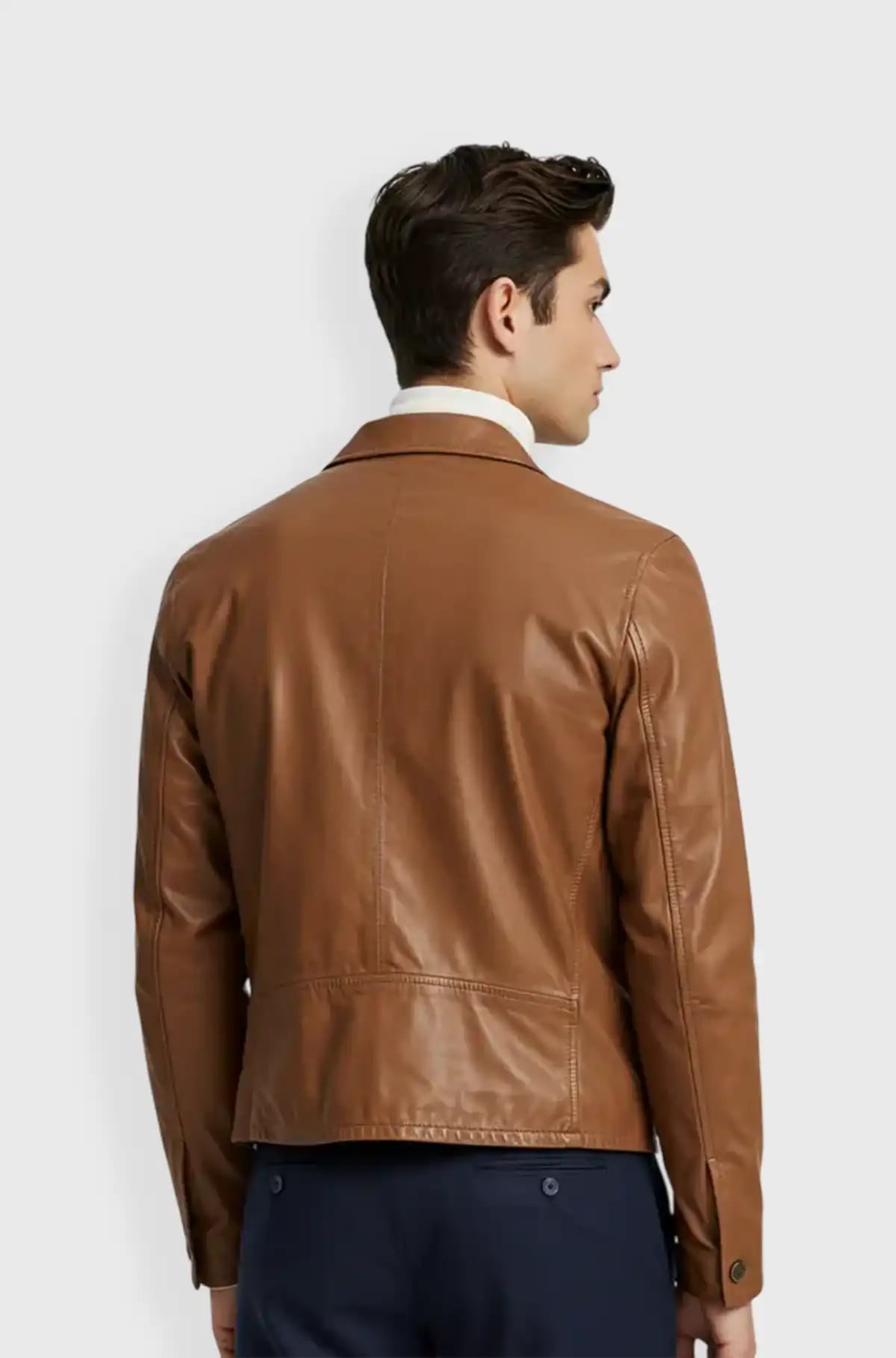 Premium Tan Leather Trucker Jacket
