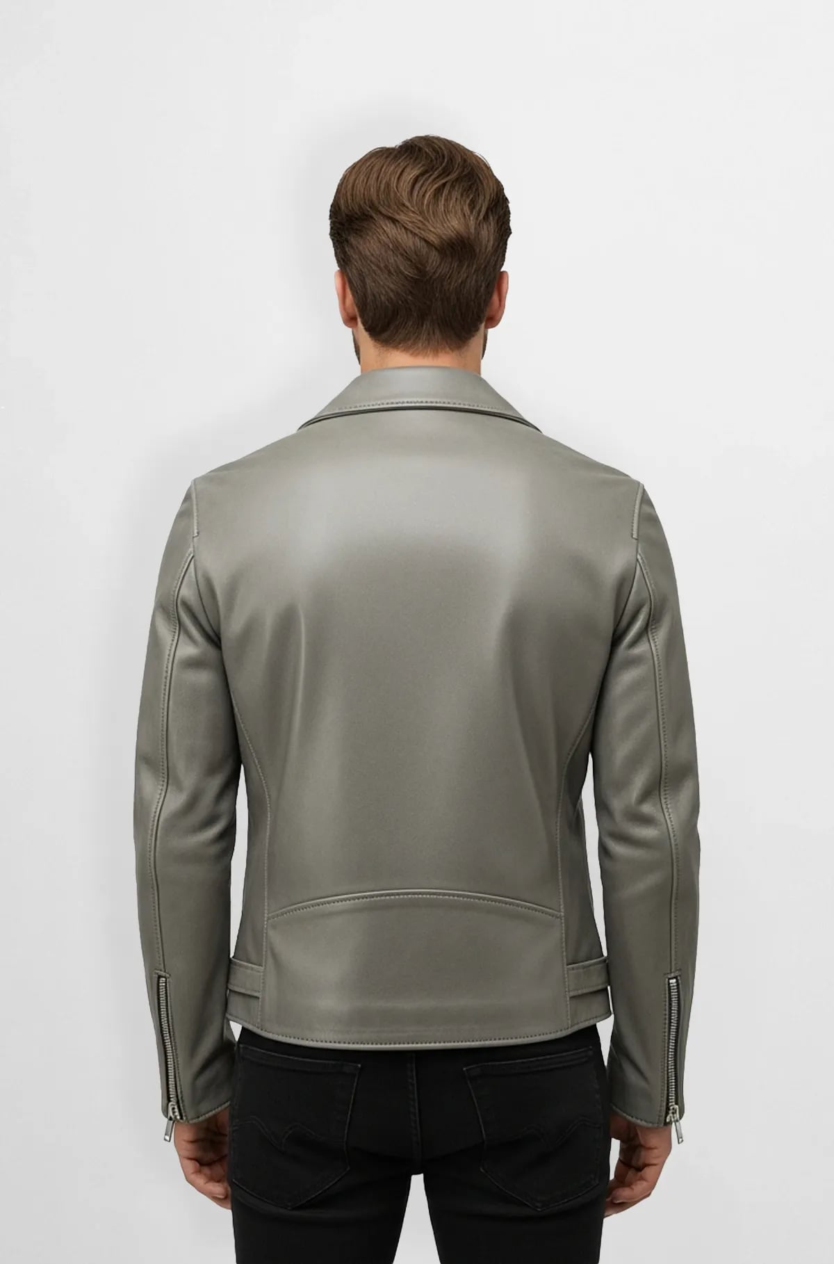 Ridge Taupe Shearling Biker Jacket