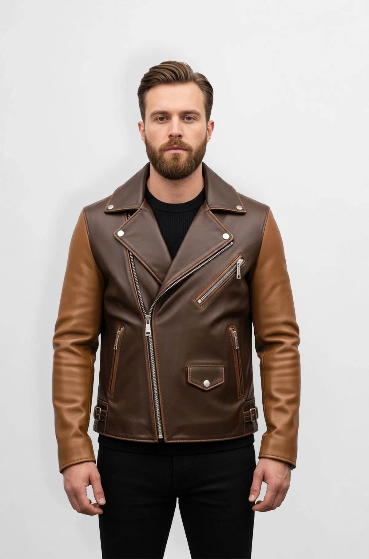 Savage Trail Two Tone Biker Jacket