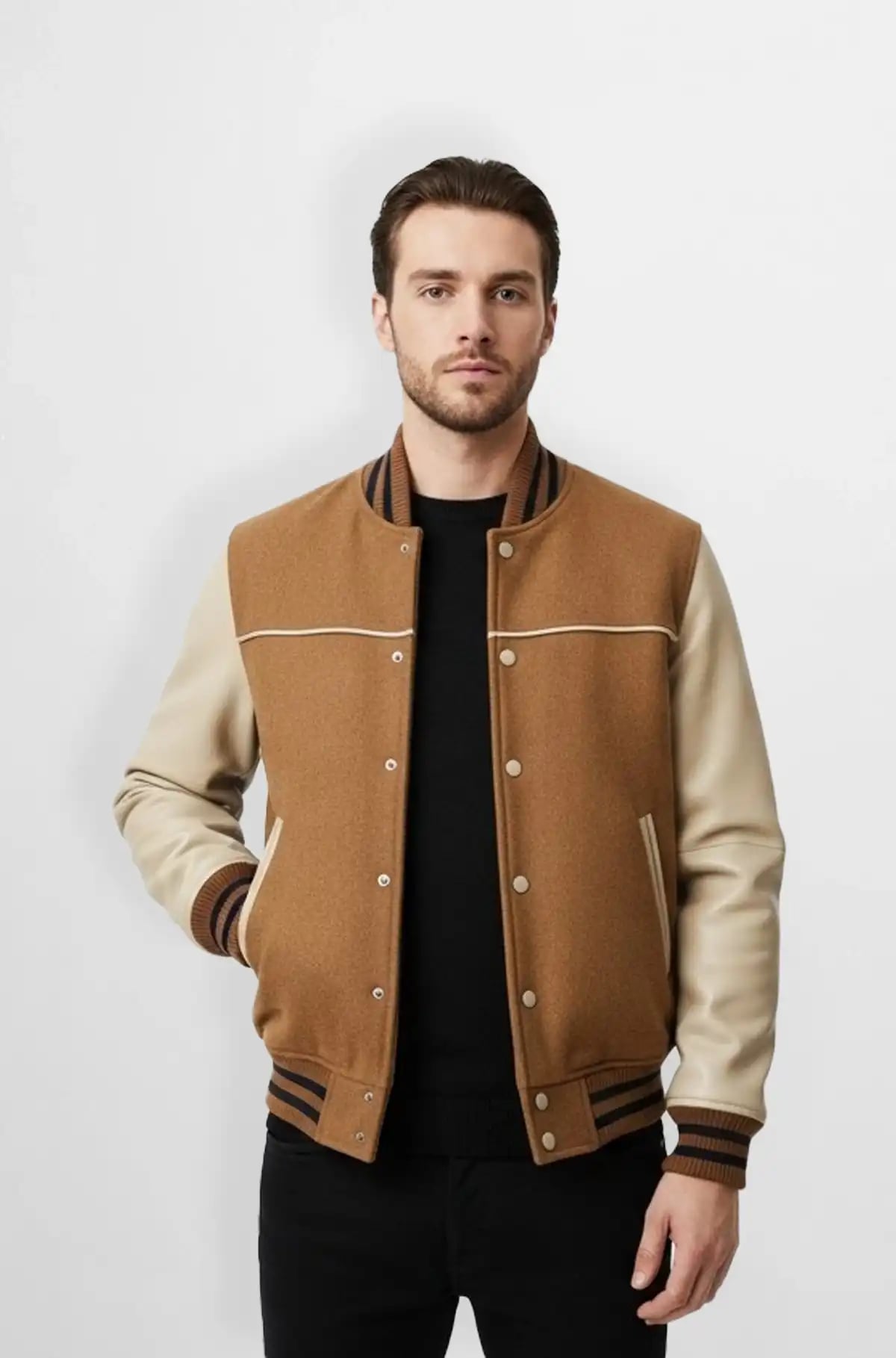 Sierra Camel Varsity Jacket
