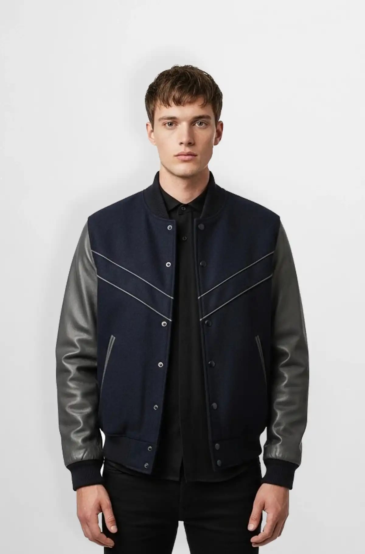 Stormline Navy Grey Varsity Jacket