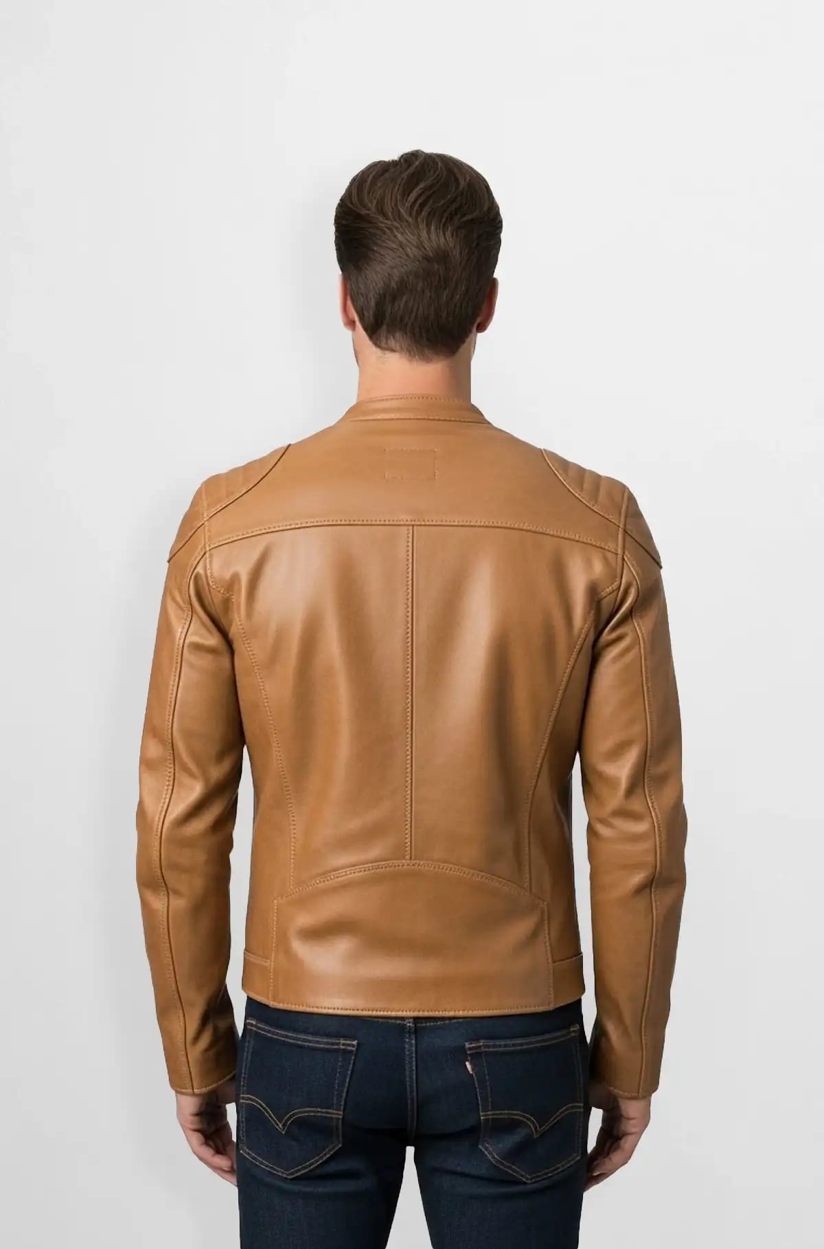 Tan Biker Leather Jacket