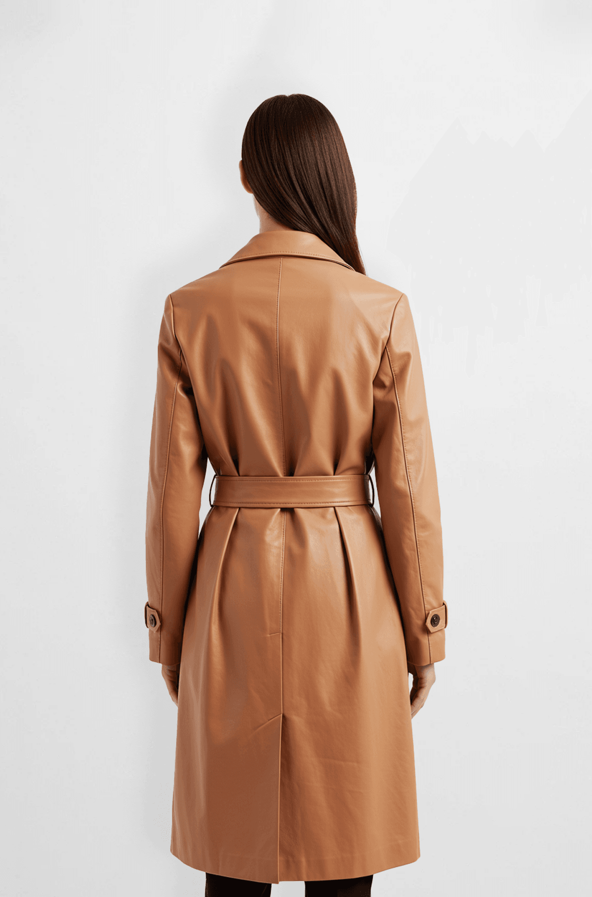  Tan Leather Trench Coat