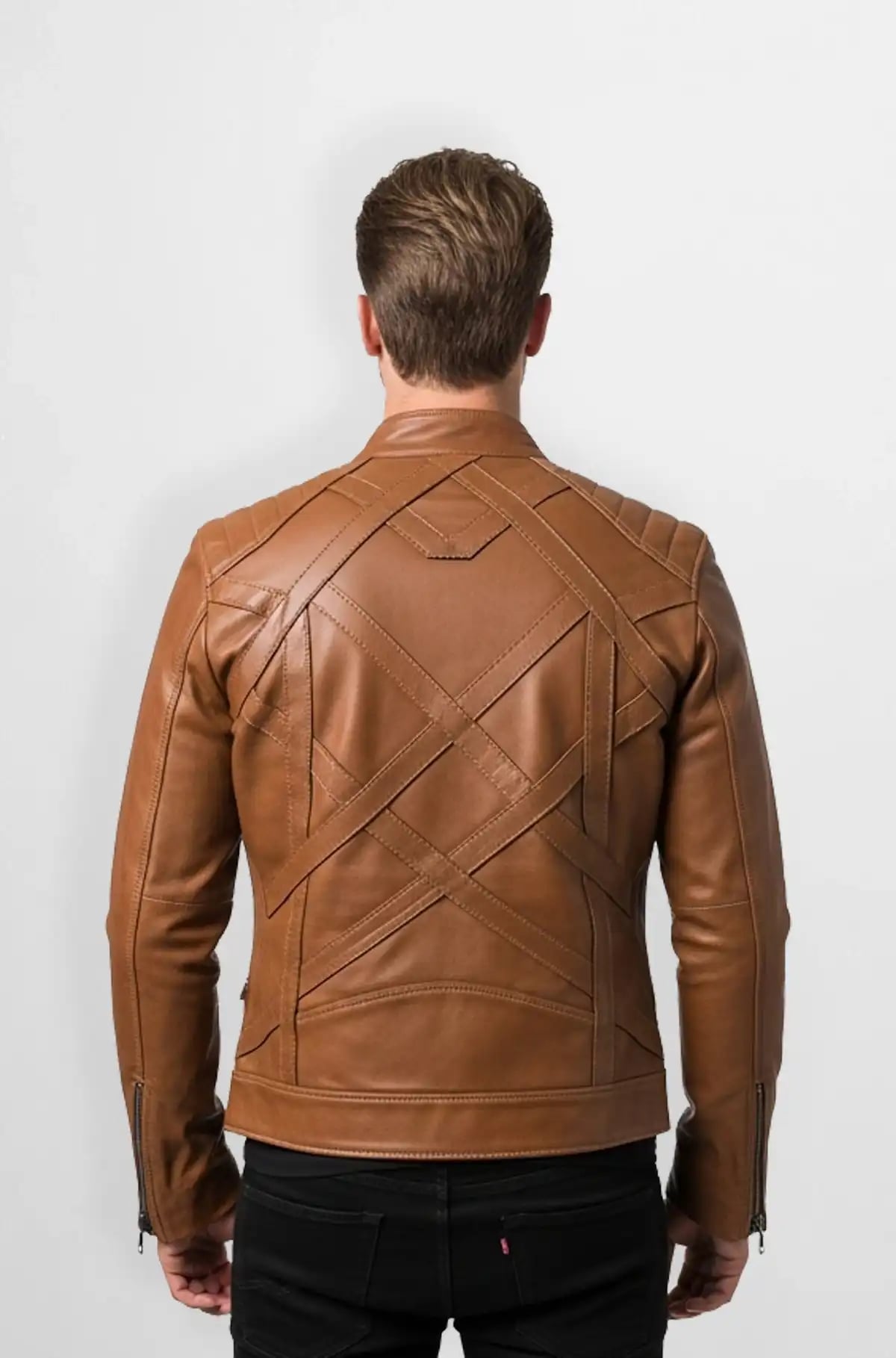 Tan Quilted Leather Jacket