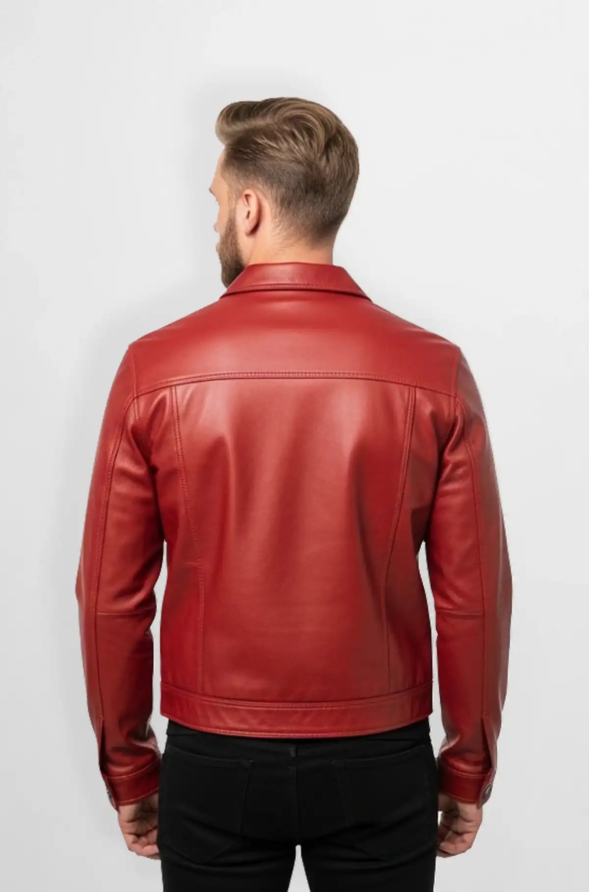The Rebel Ruby Red Leather Jacket