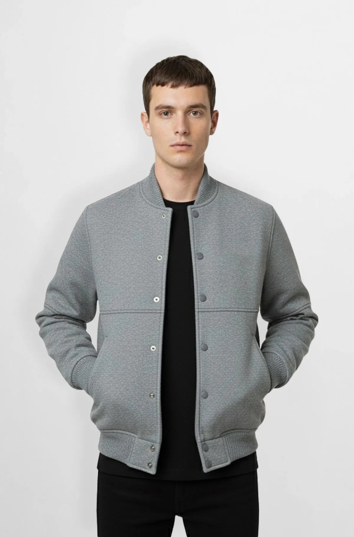 Urban Core Quilted Grey Bomber Jacket