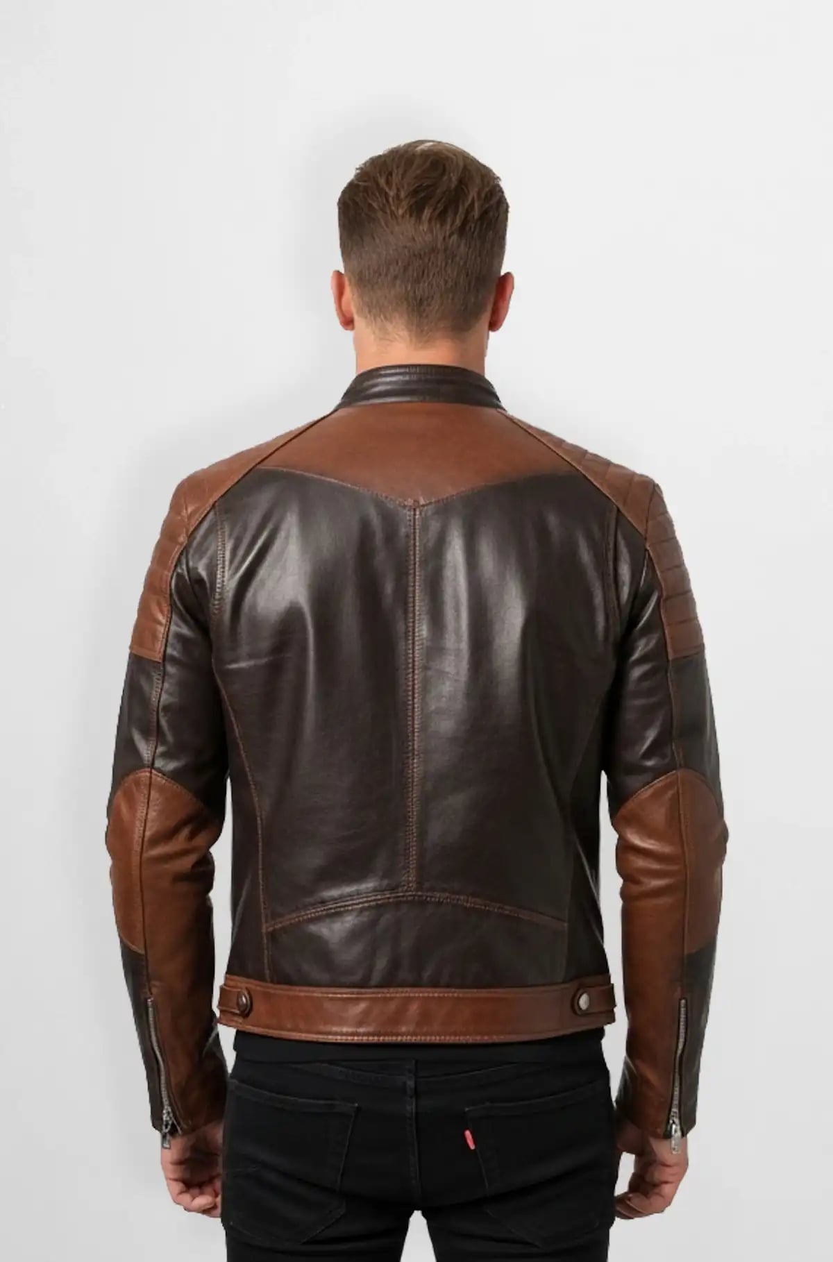 Vintage Brown Racer Leather Jacket