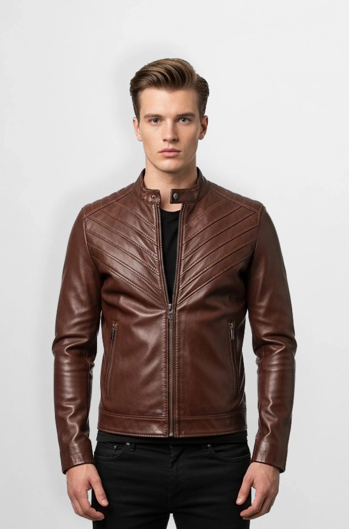 AeroCraft Quilted Brown Bomber Jacket AeroCraft Quilted Brown Bomber Jacket