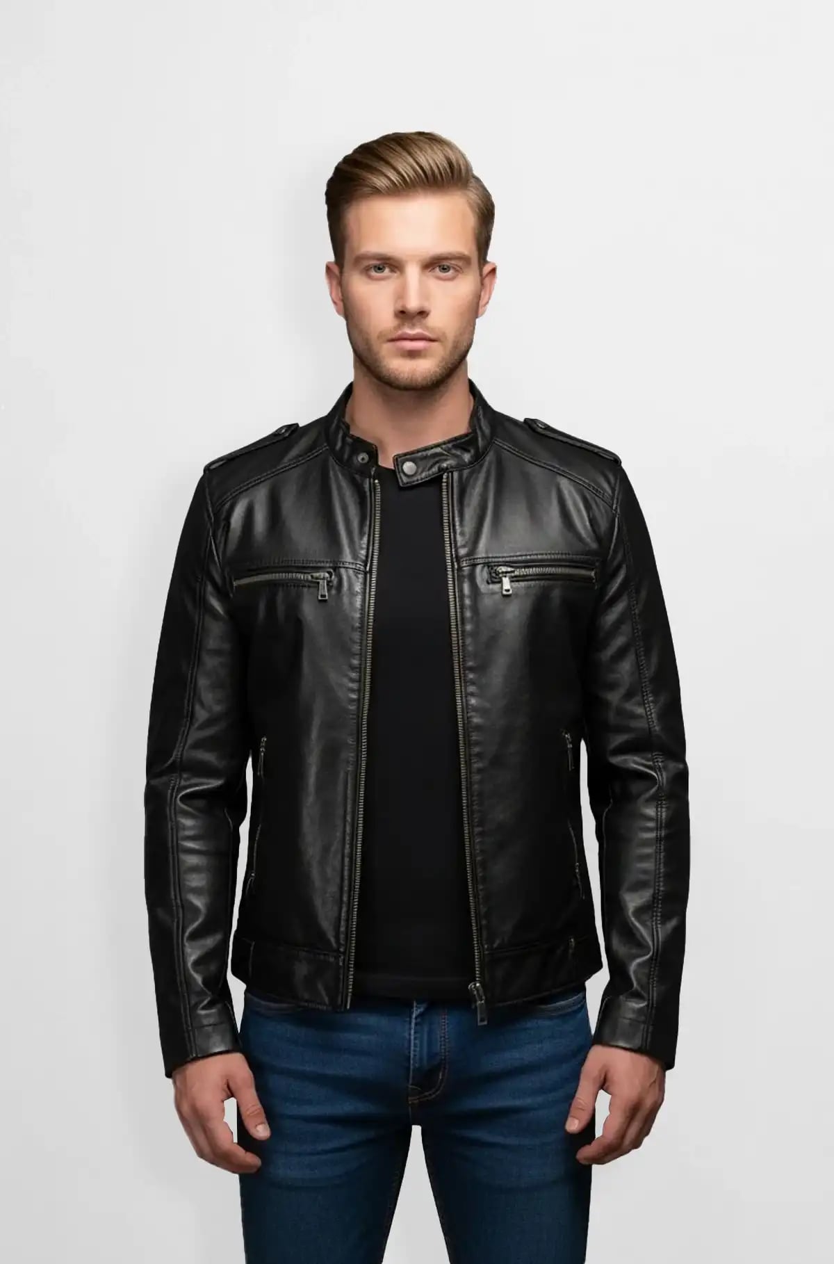 Black Leather Motorcycle Jacket for Men Black Leather Motorcycle Jacket for Men