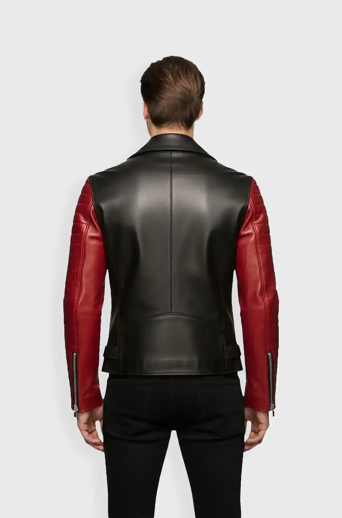Black and Red Biker Leather Jacket Black and Red Biker Leather Jacket