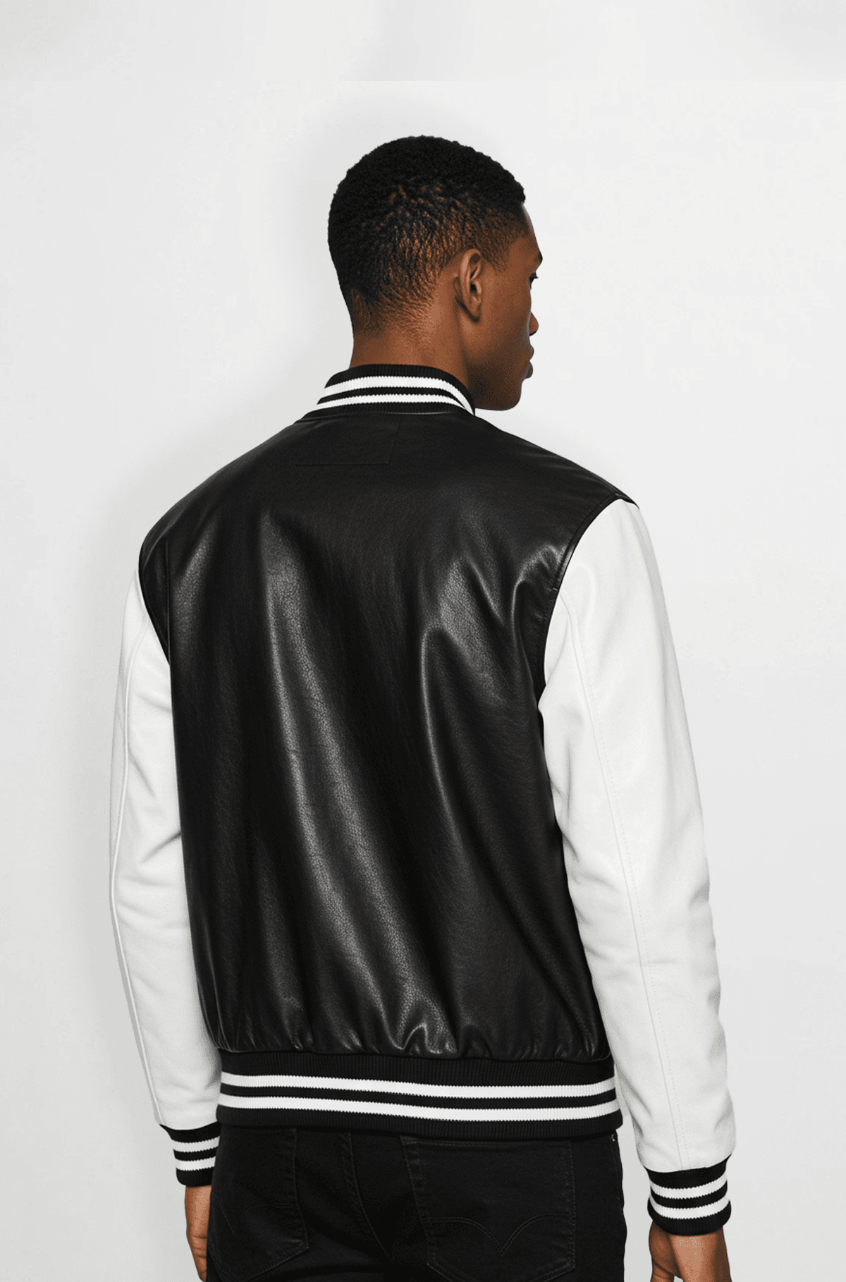 Black and White Varsity Leather Jacket Black and White Varsity Leather Jacket