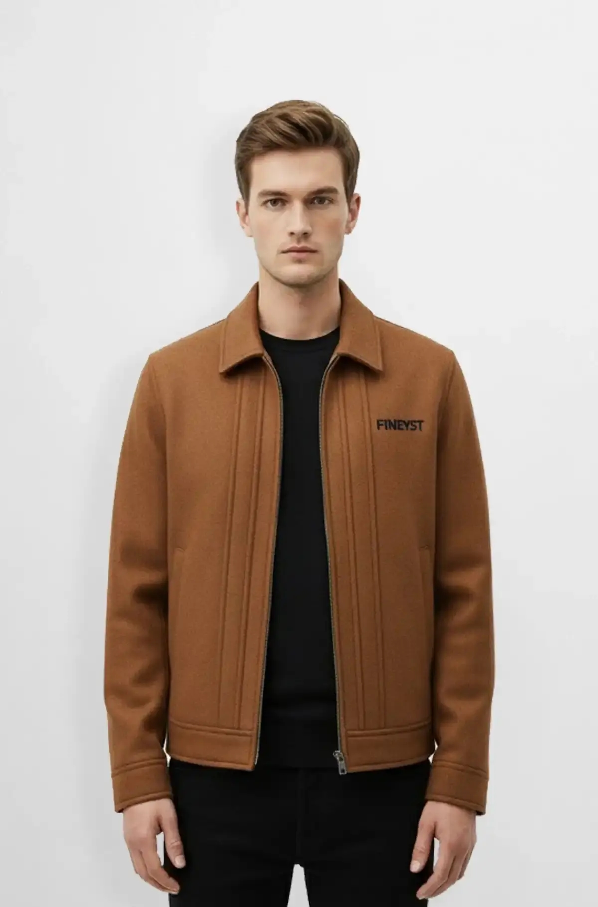 Camel Brown bomber wool jacket Camel Brown bomber wool jacket