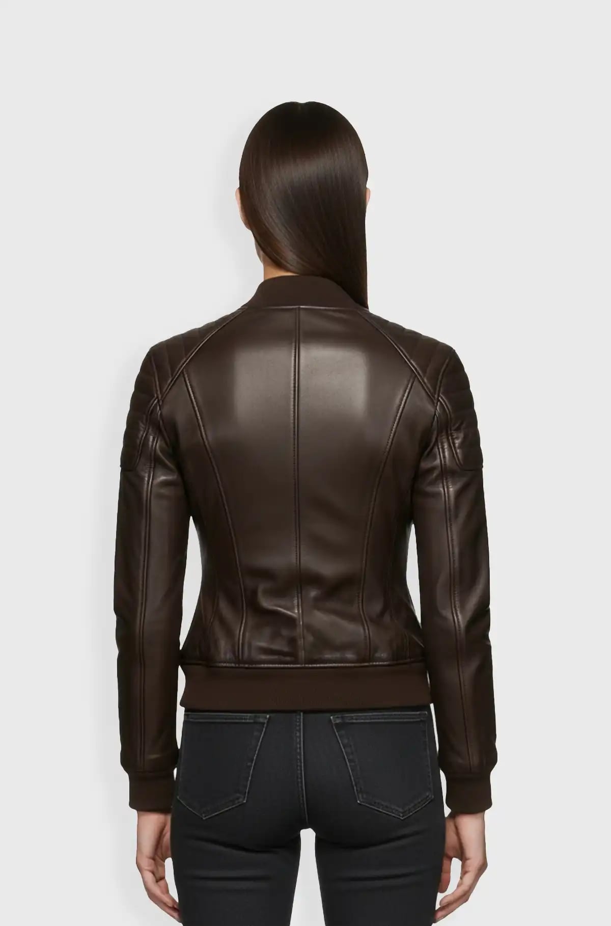 Chocolate Brown Leather Bomber Jacket Chocolate Brown Leather Bomber Jacket