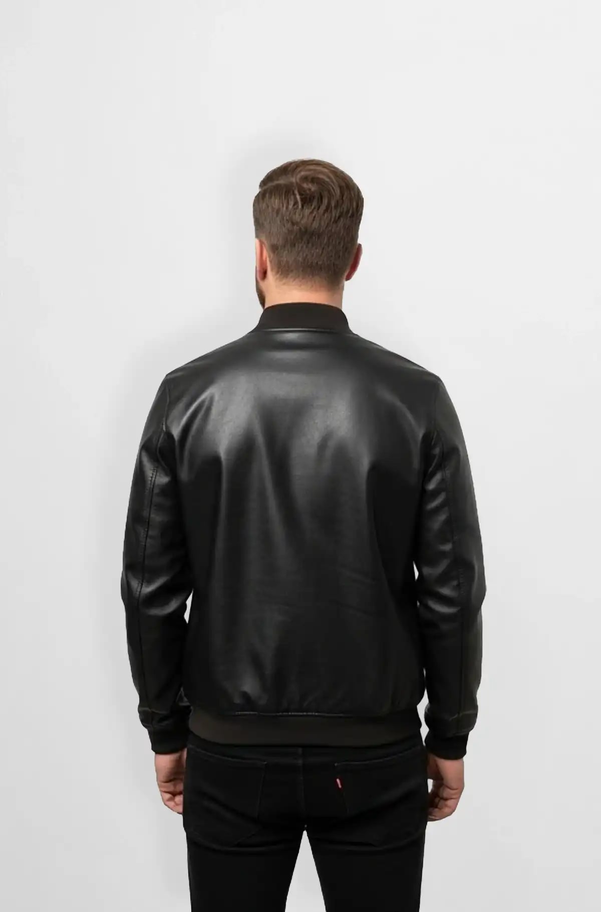 Classic Black Bomber Leather Jacket Classic Black Bomber Leather Jacket