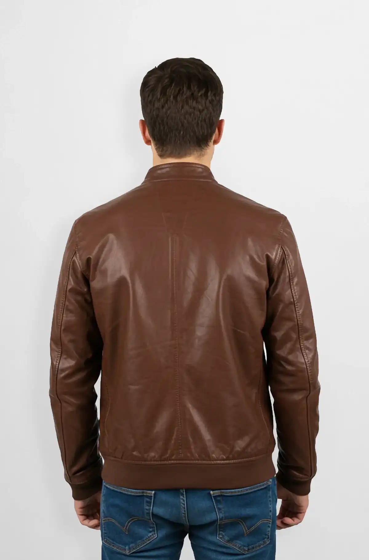 Classic Brown Premium Leather Bomber Jacket Classic Brown Premium Leather Bomber Jacket