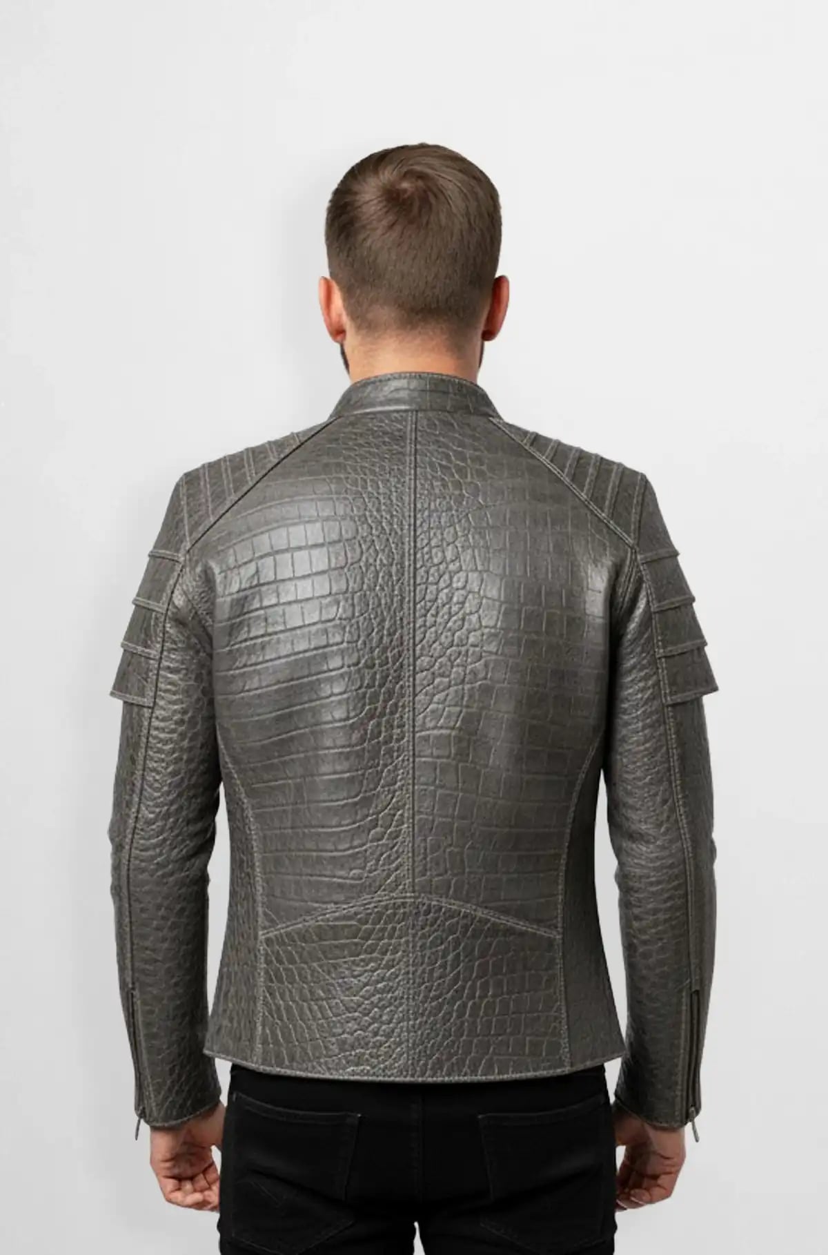 Crocodile Silver Ridge Leather Jacket for Men Crocodile Silver Ridge Leather Jacket for Men