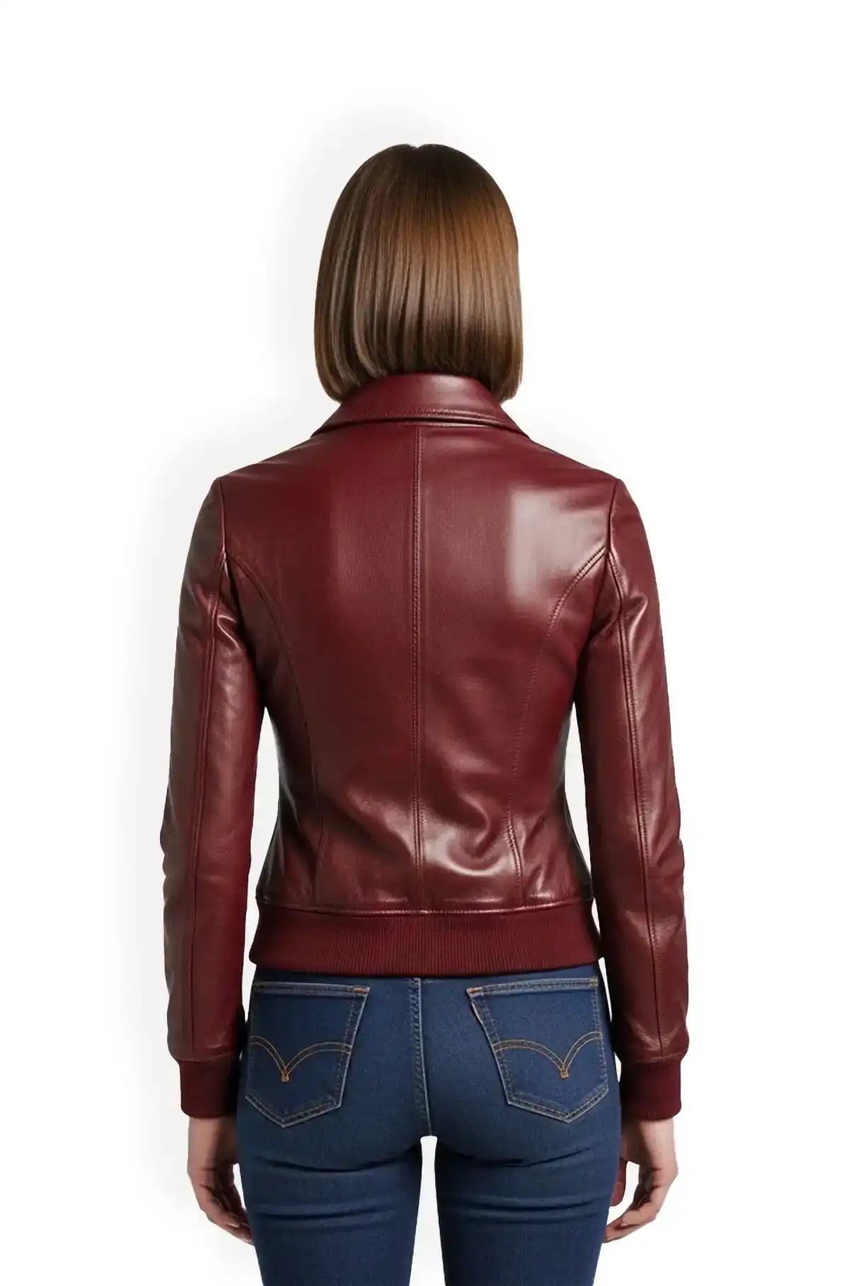Deep Burgundy Womens Leather Bomber Jacket Deep Burgundy Womens Leather Bomber Jacket
