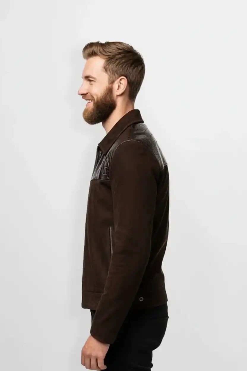Garrison Luxe Croc Panel Suede Jacket Garrison Luxe Croc Panel Suede Jacket