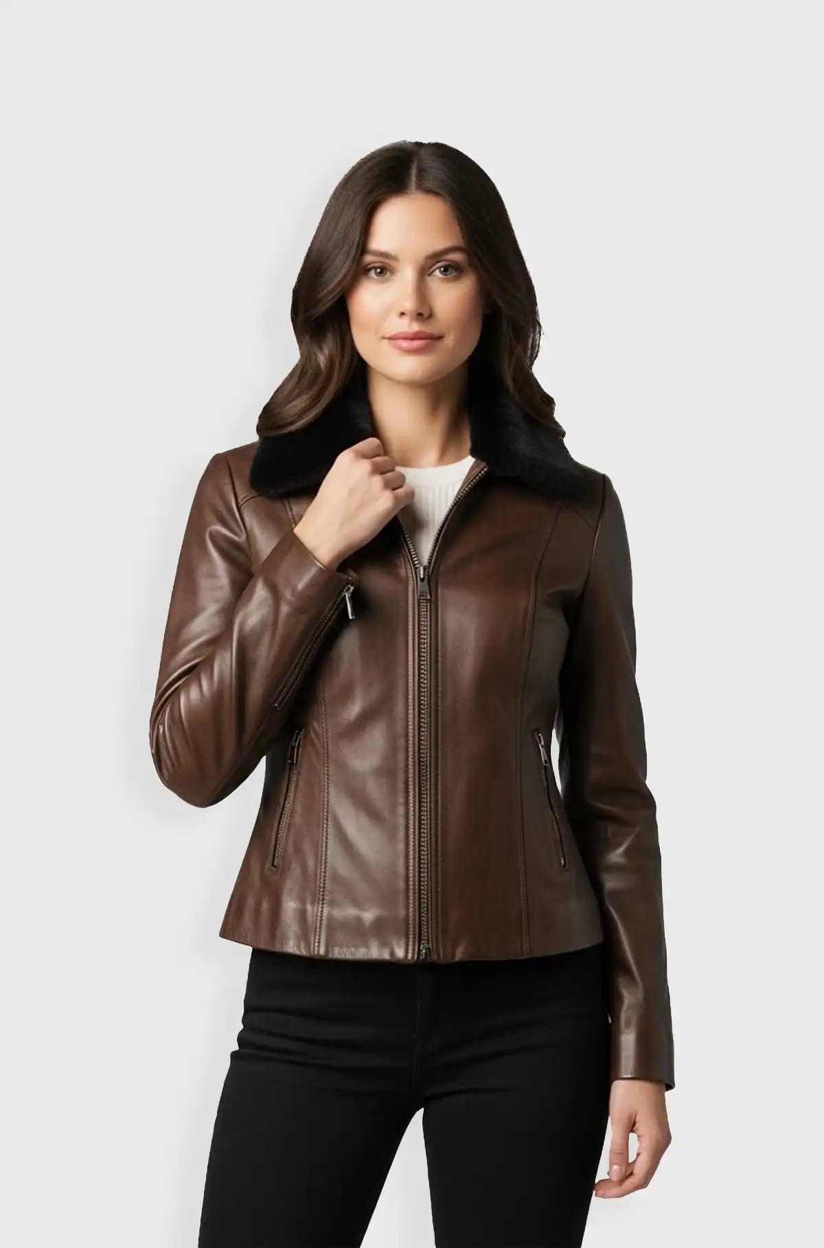 Heritage Shearling Brown Bomber Jacket Heritage Shearling Brown Bomber Jacket