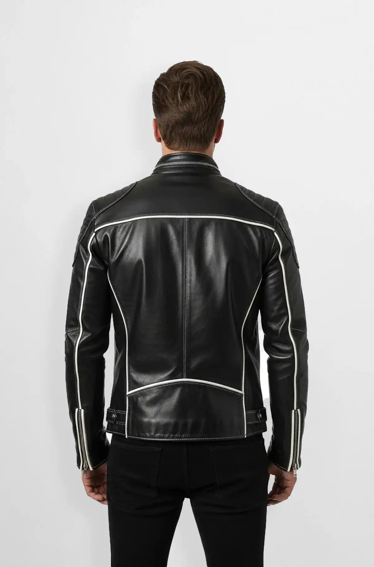 Mens Premium Black Leather Biker Jacket Mens Premium Black Leather Biker Jacket