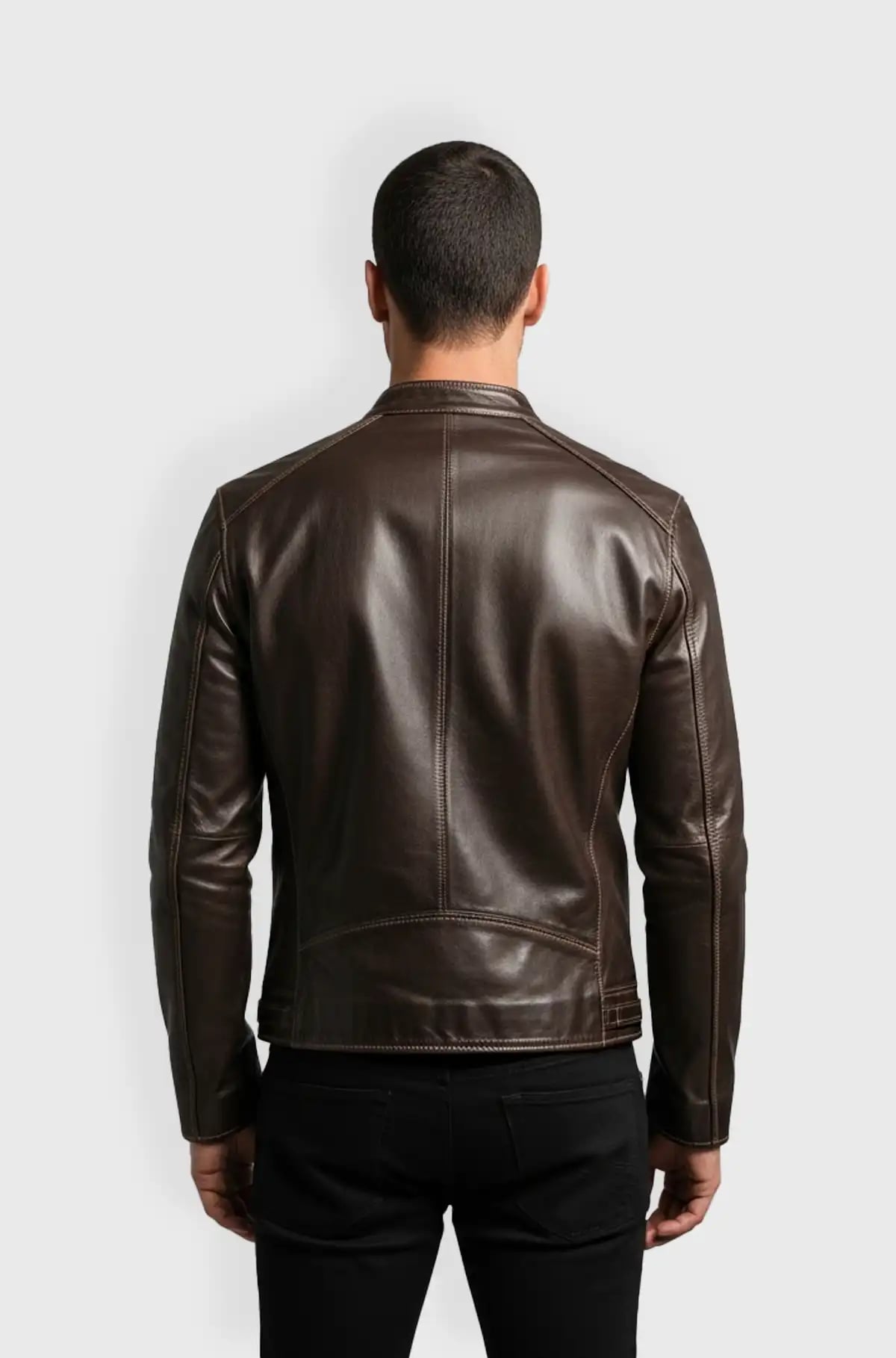Mens Brown Cafe Racer Leather Jacket Mens Brown Cafe Racer Leather Jacket