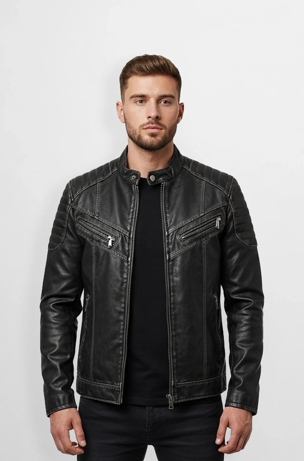 Midnight Rider Biker Leather Jacket Midnight Rider Biker Leather Jacket