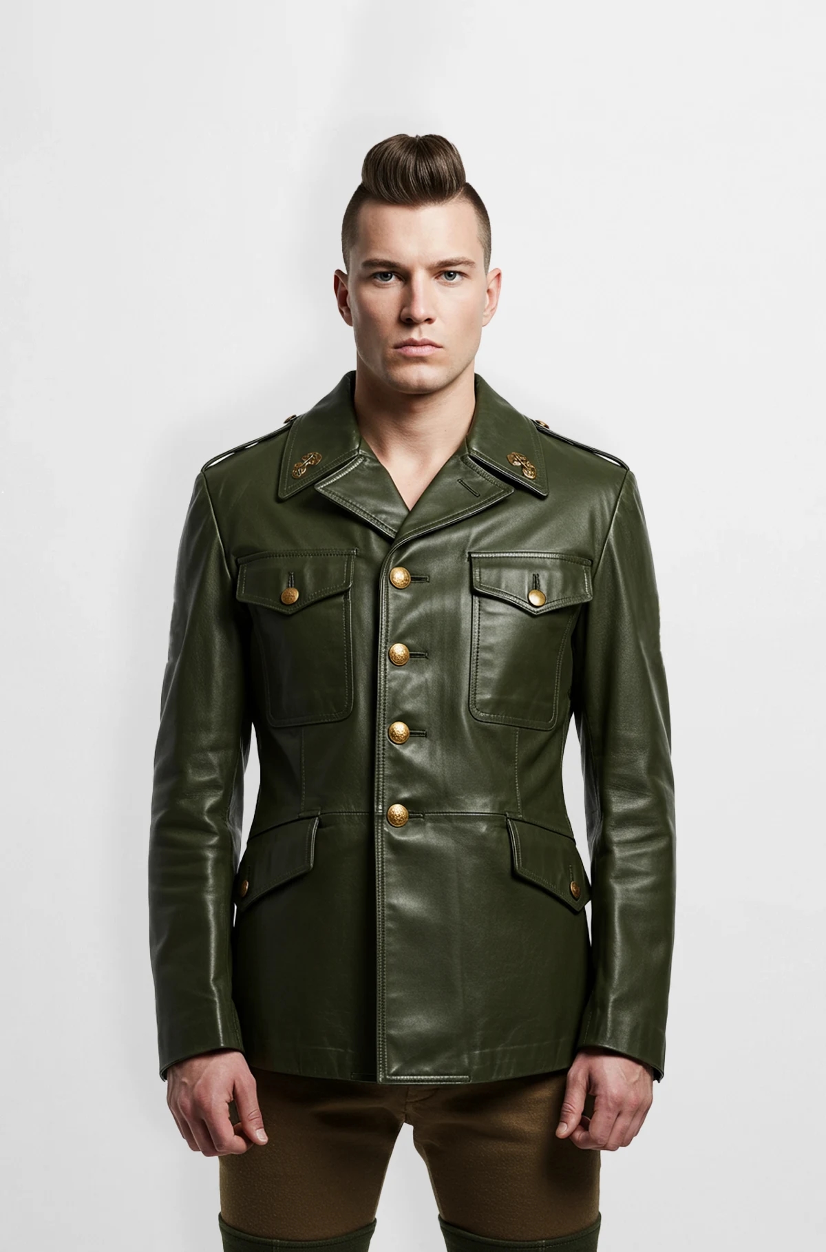 Military Style Leather Jacket Military Style Leather Jacket