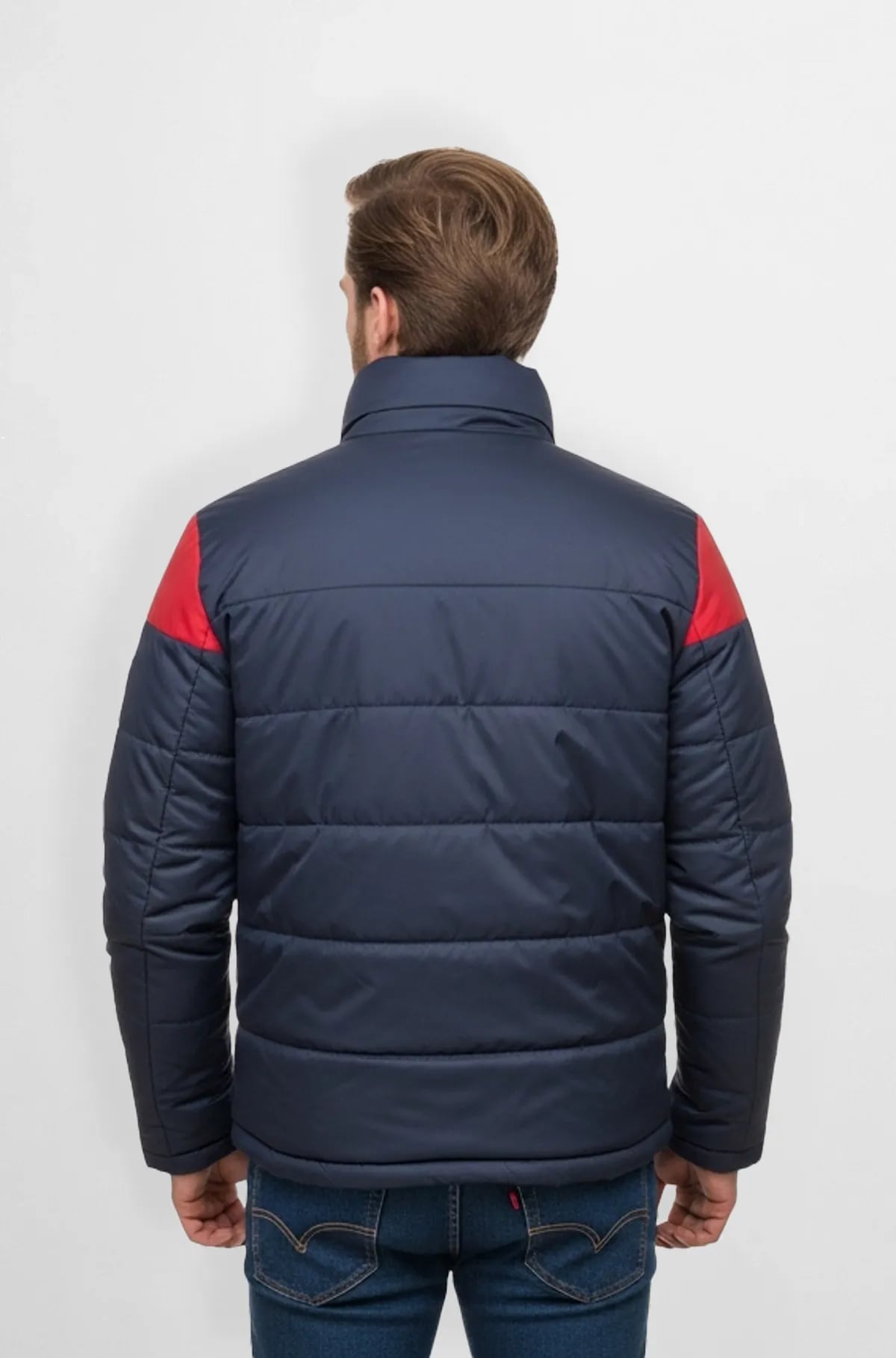 Navy Blue with Red and White Vanguard Alpine Puffer Jacket Navy Blue with Red and White Vanguard Alpine Puffer Jacket
