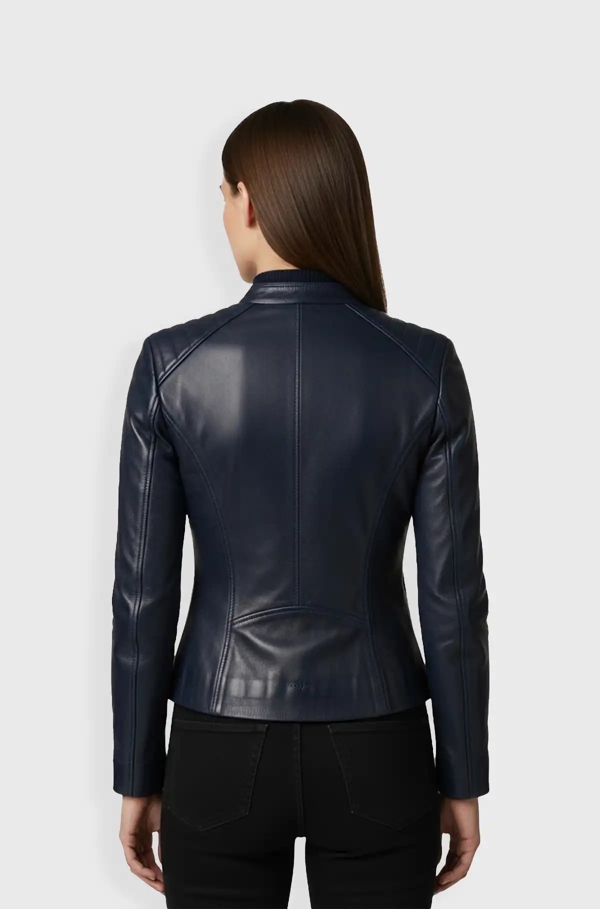 Navy Leather Bomber Jacket For Women Navy Leather Bomber Jacket For Women