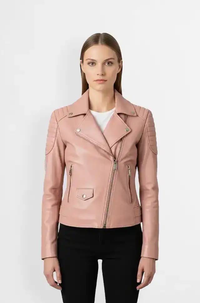 Pink Biker Leather Jacket for Women Pink Biker Leather Jacket for Women