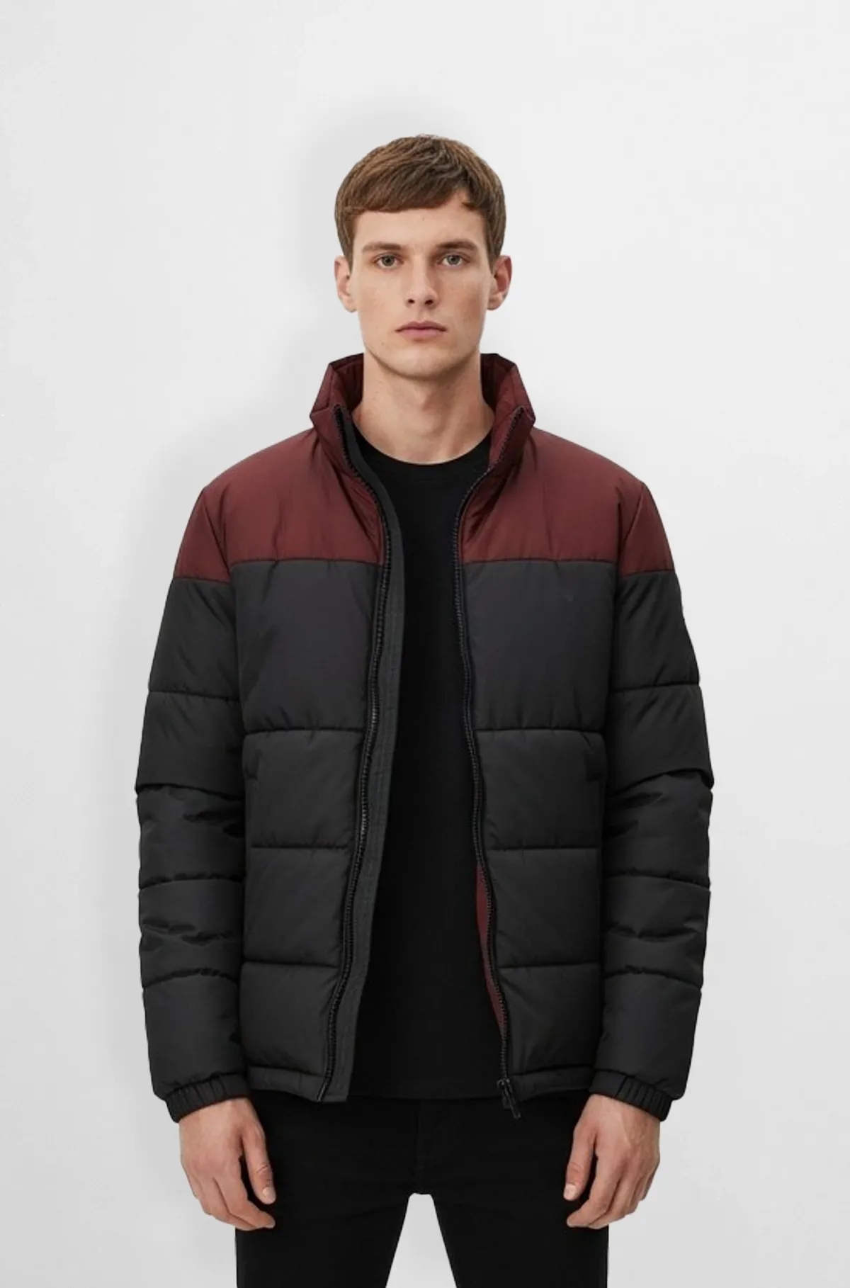 Power Warm Black and Maroon puffer Jacket Power Warm Black and Maroon puffer Jacket