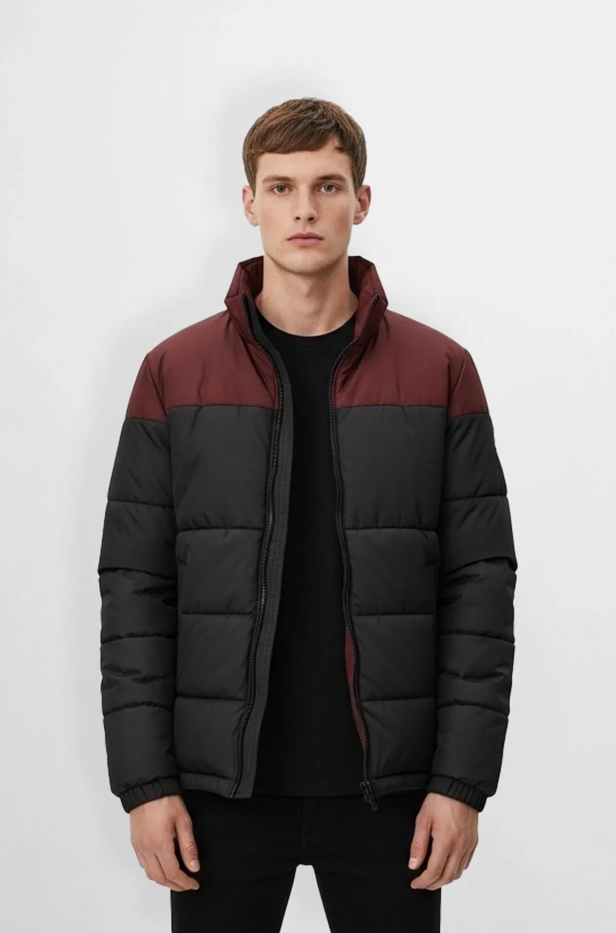 Power Warm Black and Maroon puffer Jacket Power Warm Black and Maroon puffer Jacket