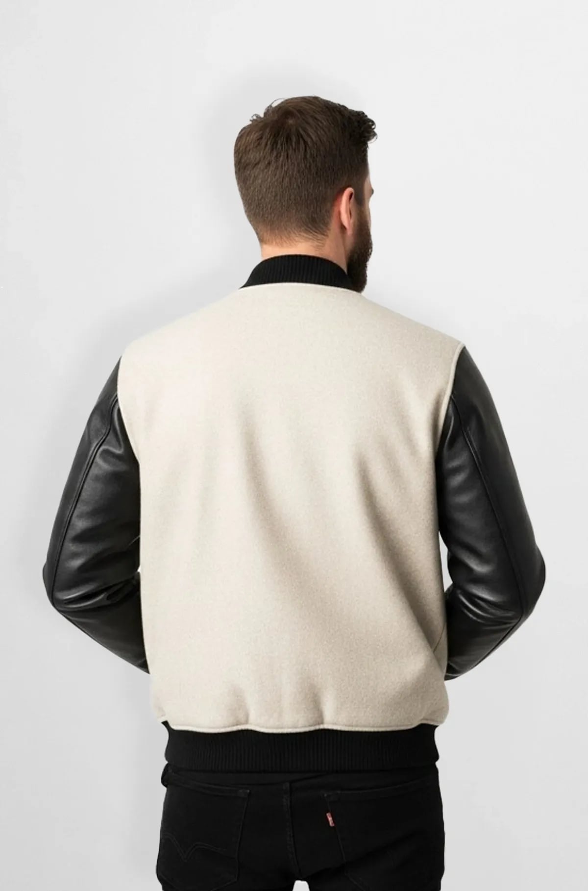 Premium Checkered Leather Varsity Jacket Premium Checkered Leather Varsity Jacket