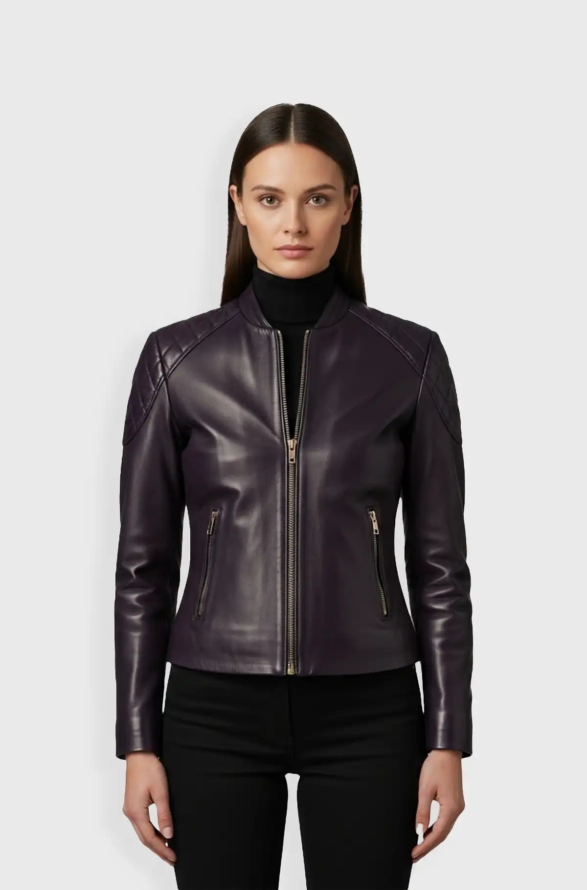 Purple Leather Bomber Jacket For Women Purple Leather Bomber Jacket For Women