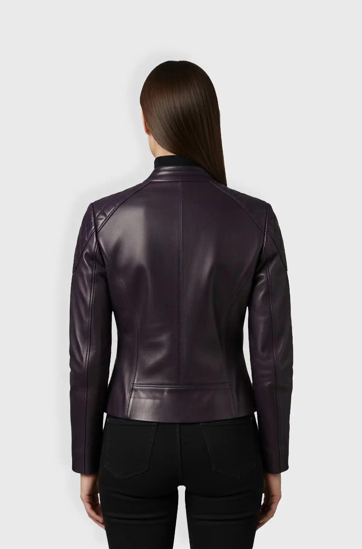 Purple Leather Bomber Jacket For Women Purple Leather Bomber Jacket For Women