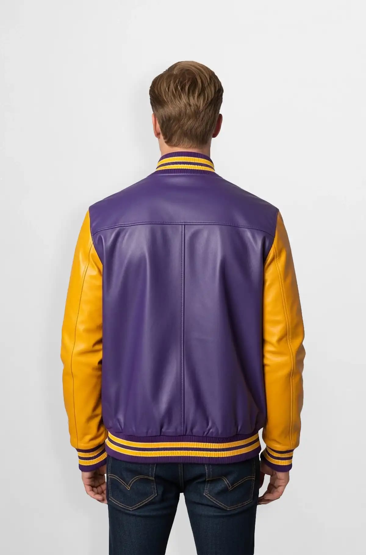 Purple and Yellow Varsity Leather Jacket Purple and Yellow Varsity Leather Jacket