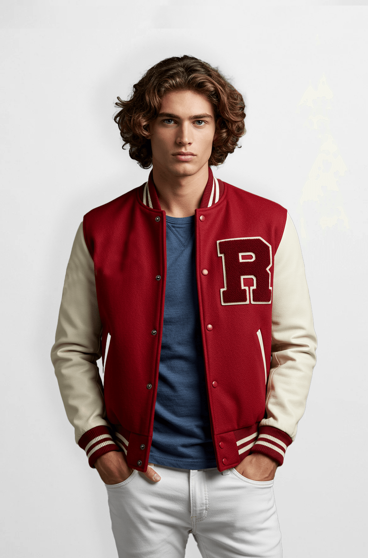 Red and Cream Varsity Leather Jacket Red and Cream Varsity Leather Jacket