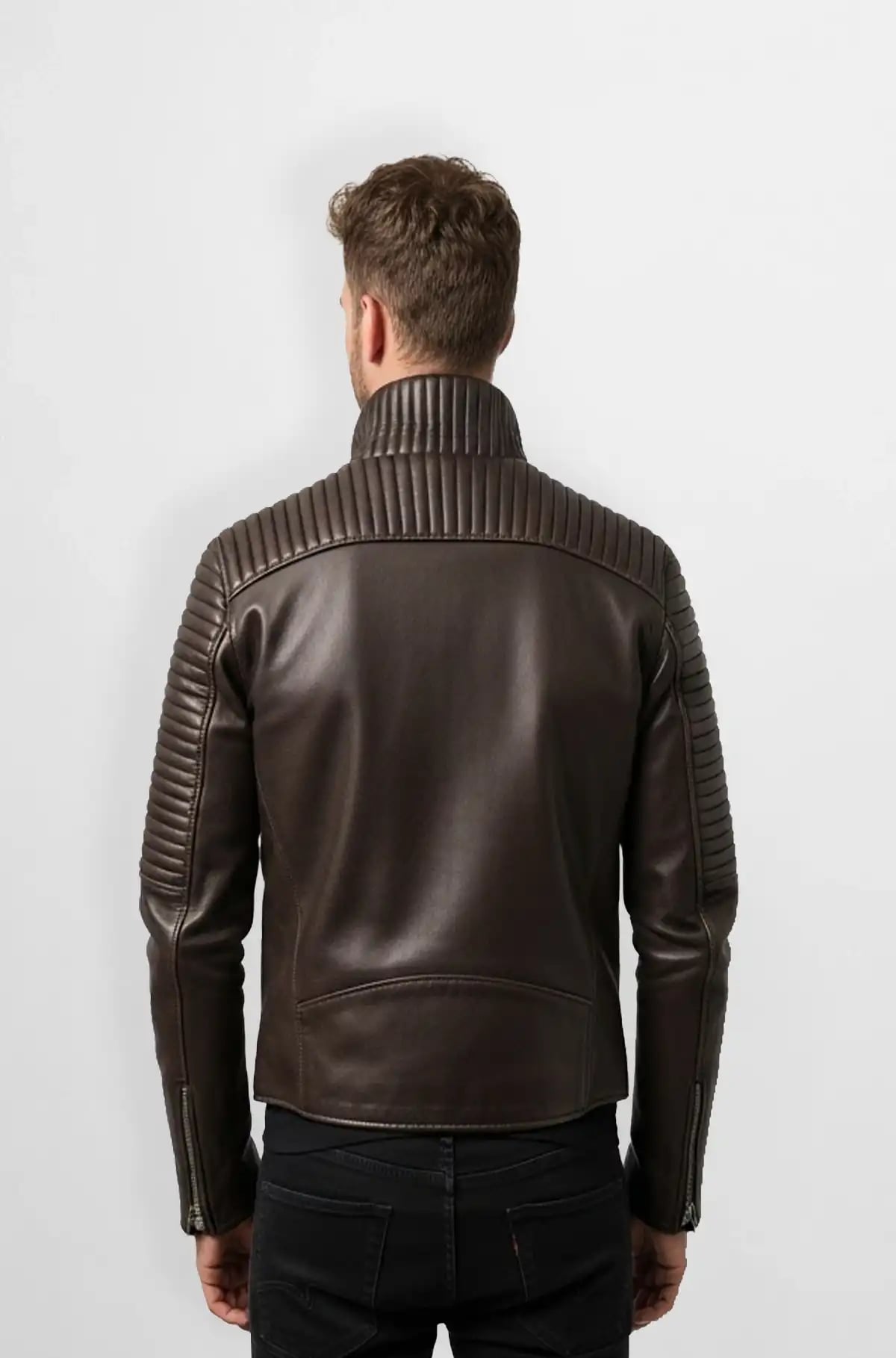 Ridge Armor Brown Quilted Biker Jacket Ridge Armor Brown Quilted Biker Jacket