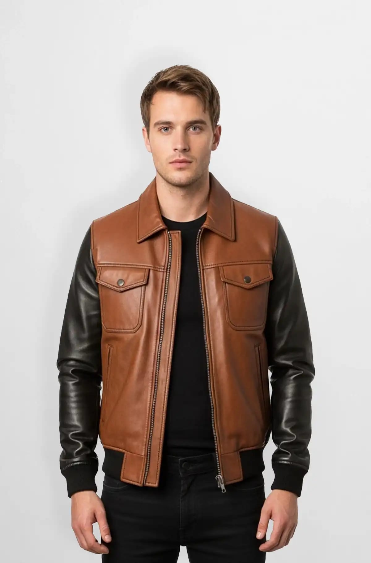 Rust Rebel Varsity Leather Jacket Rust Rebel Varsity Leather Jacket