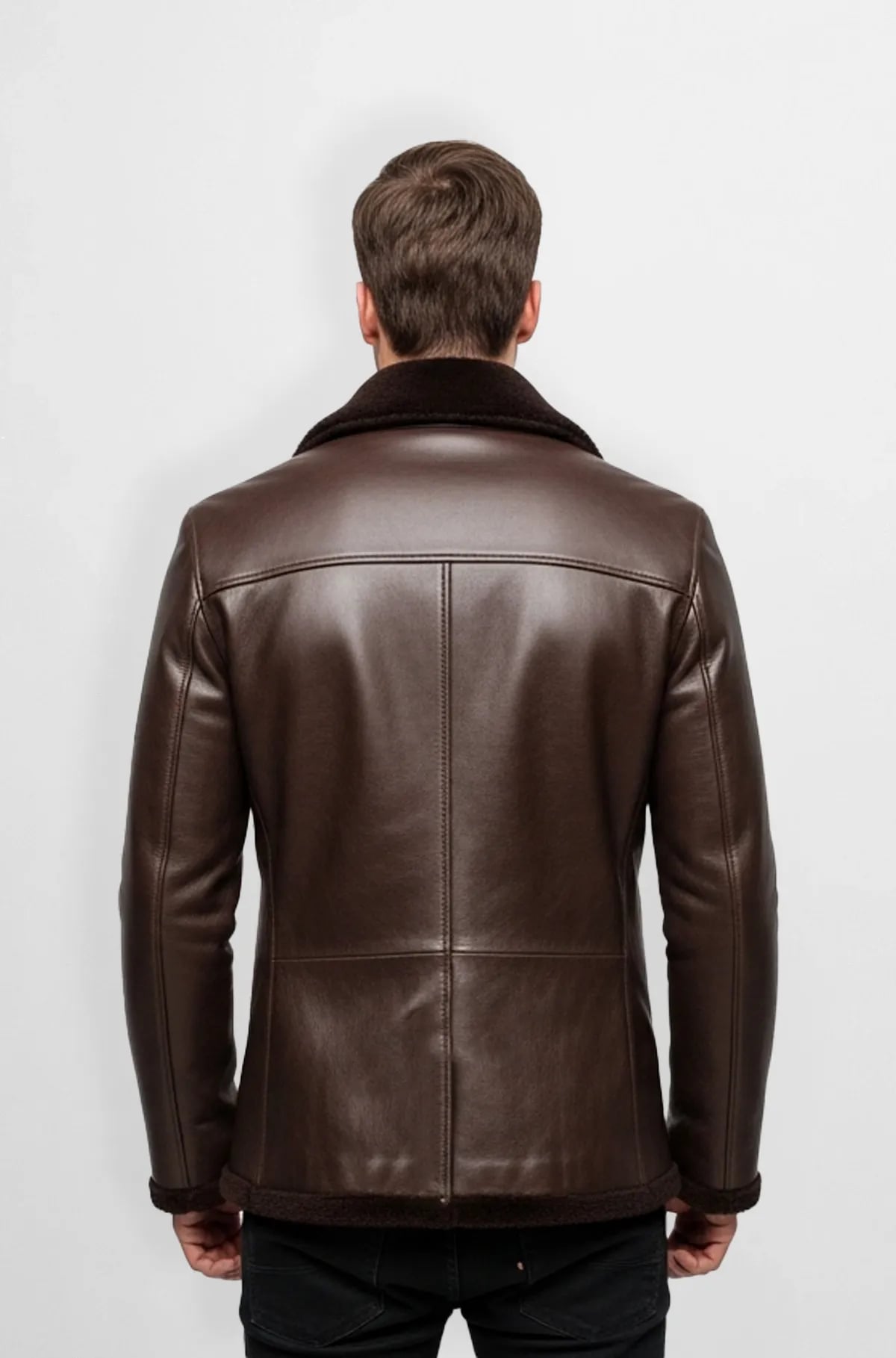Shearling Leather Peacoat Jacket for Men Shearling Leather Peacoat Jacket for Men
