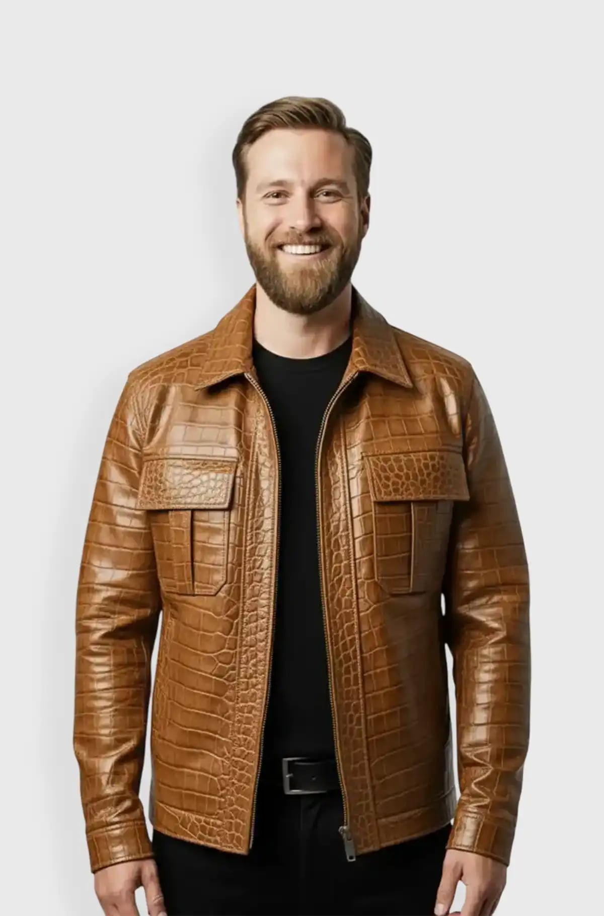 The Crocodile Leather Shirt Style Jacket The Crocodile Leather Shirt Style Jacket