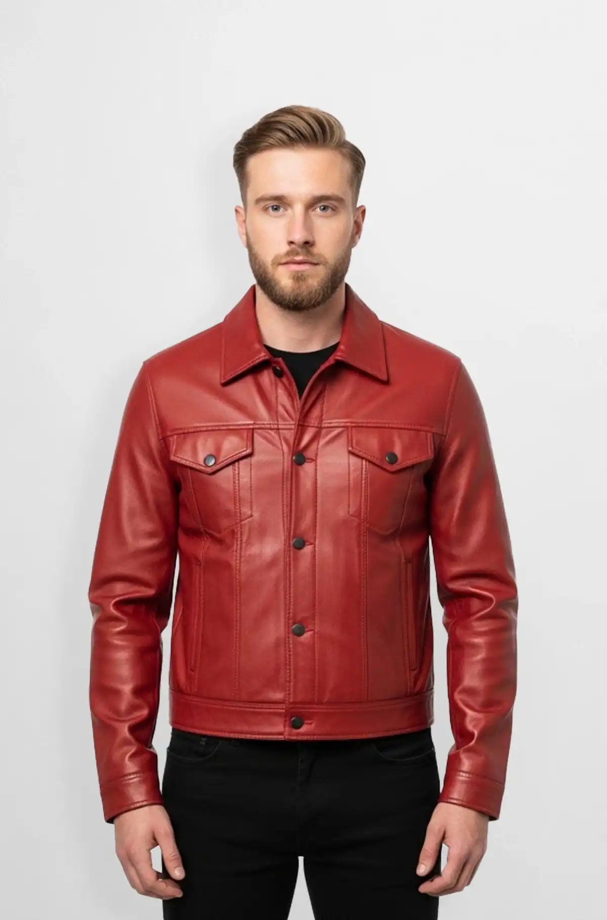 The Rebel Ruby Red Leather Jacket The Rebel Ruby Red Leather Jacket