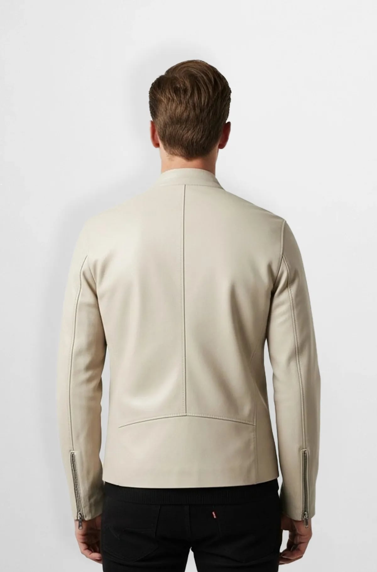Urban Eclipse Beige Leather Jacket Urban Eclipse Beige Leather Jacket
