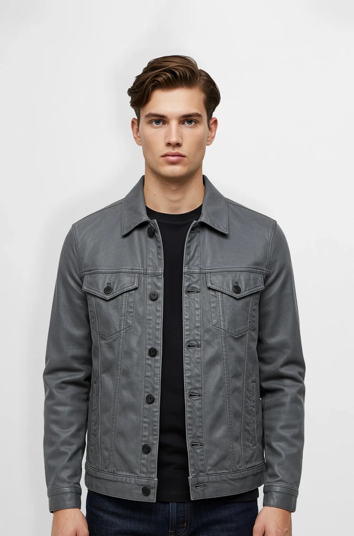 UrbanEdge Grey Trucker Jacket UrbanEdge Grey Trucker Jacket