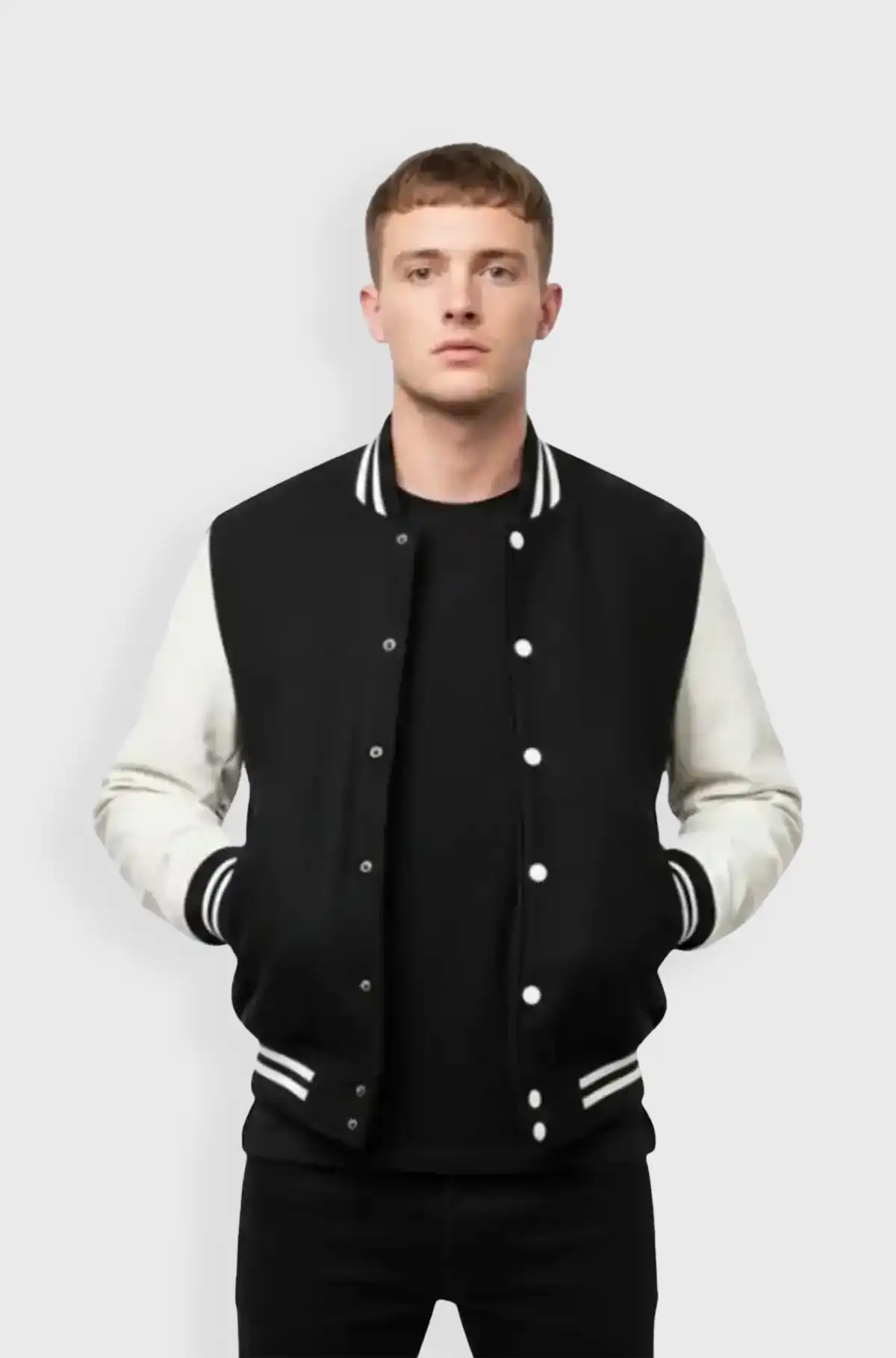 UrbanStrike Two Tone Varsity Leather Jacket UrbanStrike Two Tone Varsity Leather Jacket