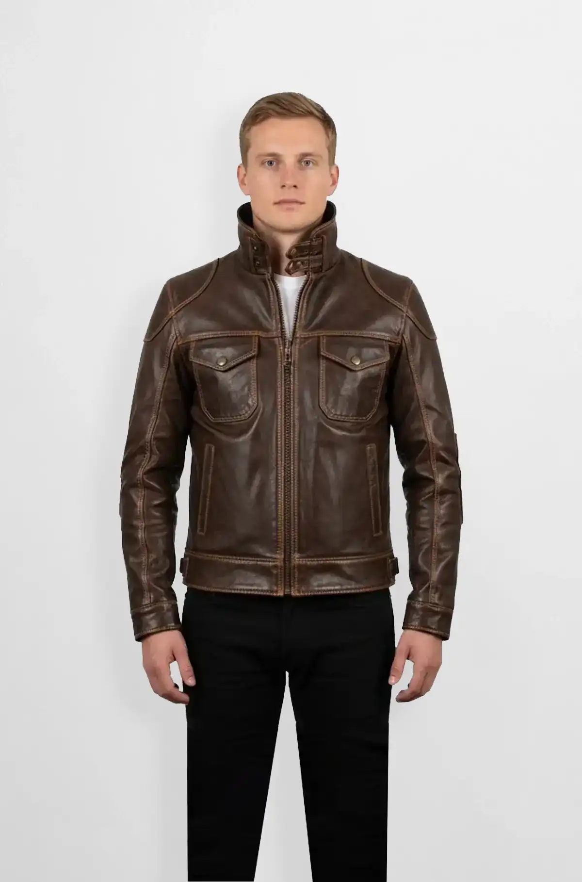iconic Brown Leather Biker Jacket iconic Brown Leather Biker Jacket